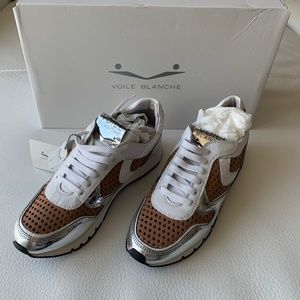 VOILE BLANCHE SNEAKERS JULIA MESH ARGENTO-CAMEL